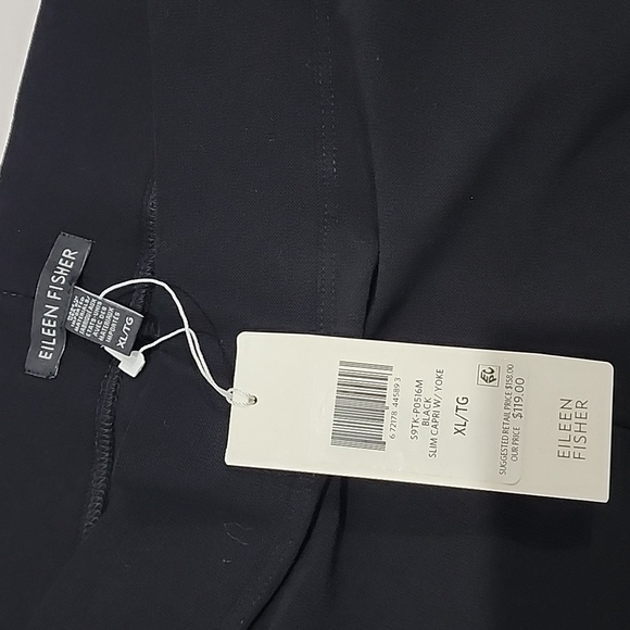 Eileen Fisher Washable Stretch Crepe Slim Capri Pants - Picture 6 of 10